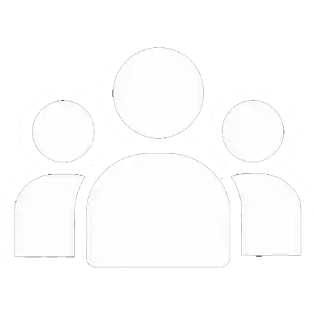Simple outline icon of three generic human figures, with one larger figure in the center and two smaller figures on each side, on a light background.