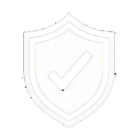 A simple outline of a shield with a check mark in the center, symbolizing security, protection, or approval.